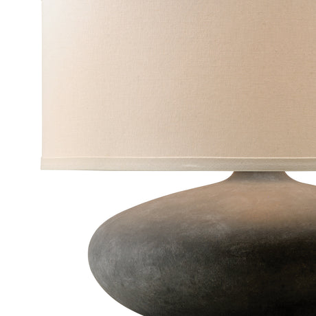 Helios Table Lamp 14", Black Cloud with Natural Linen Shade
