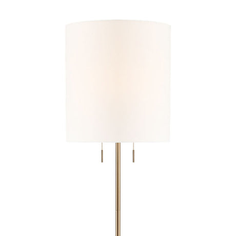 Stroud Floor Lamp 62", Aged Brass and Beige